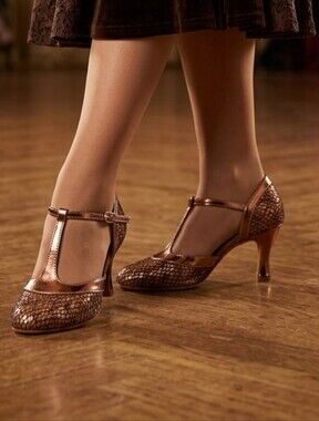 Gold Sparkly Dance And Sway Heels #176